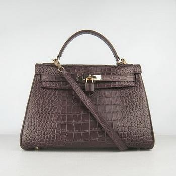 HKL32DCCSG19 Hermes 32CM caffﾨﾨ scuro Crocodile Stripe (oro)